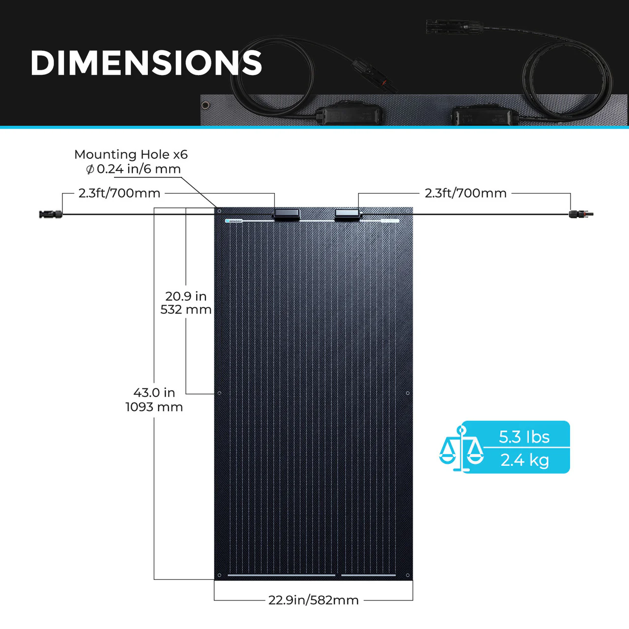 100W Lightweight Flexible Solar Panel（Black Division） - Image 7