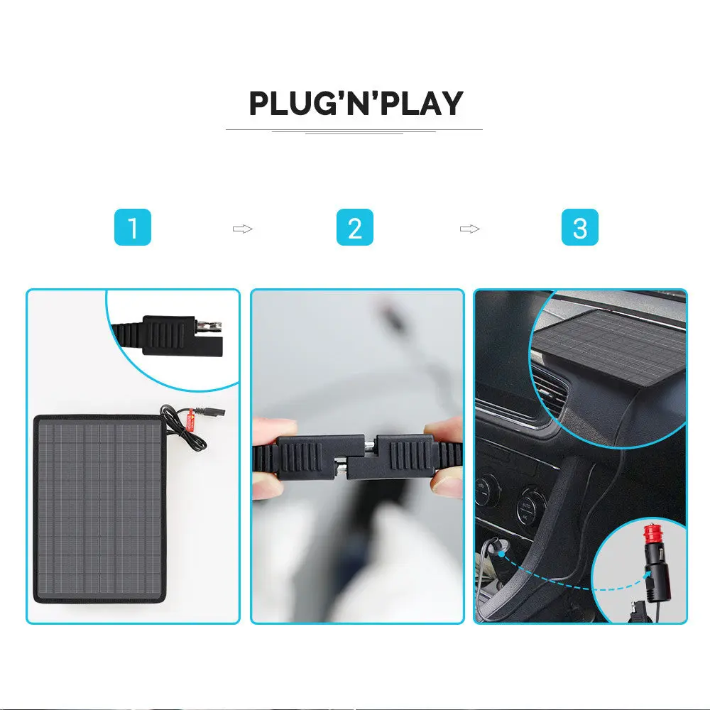 10W Solar Battery Trickle Charger Maintainer - Image 4