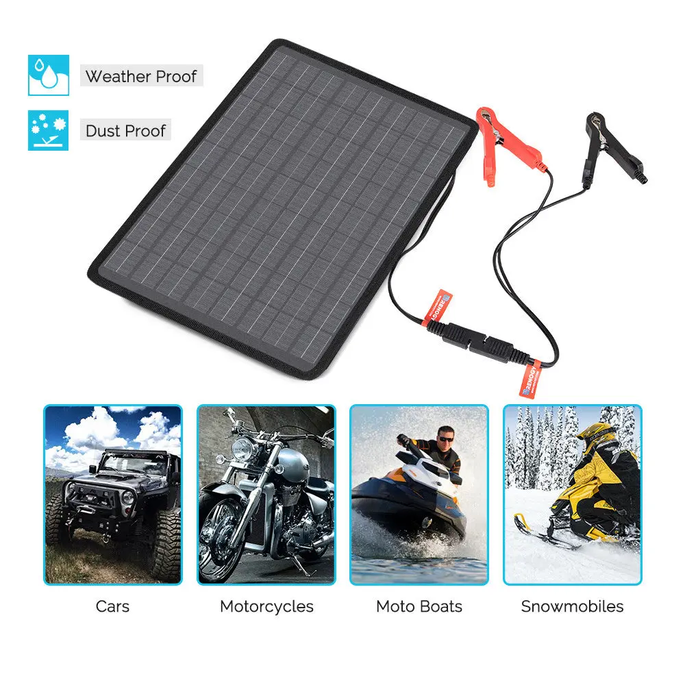 10W Solar Battery Trickle Charger Maintainer - Image 5