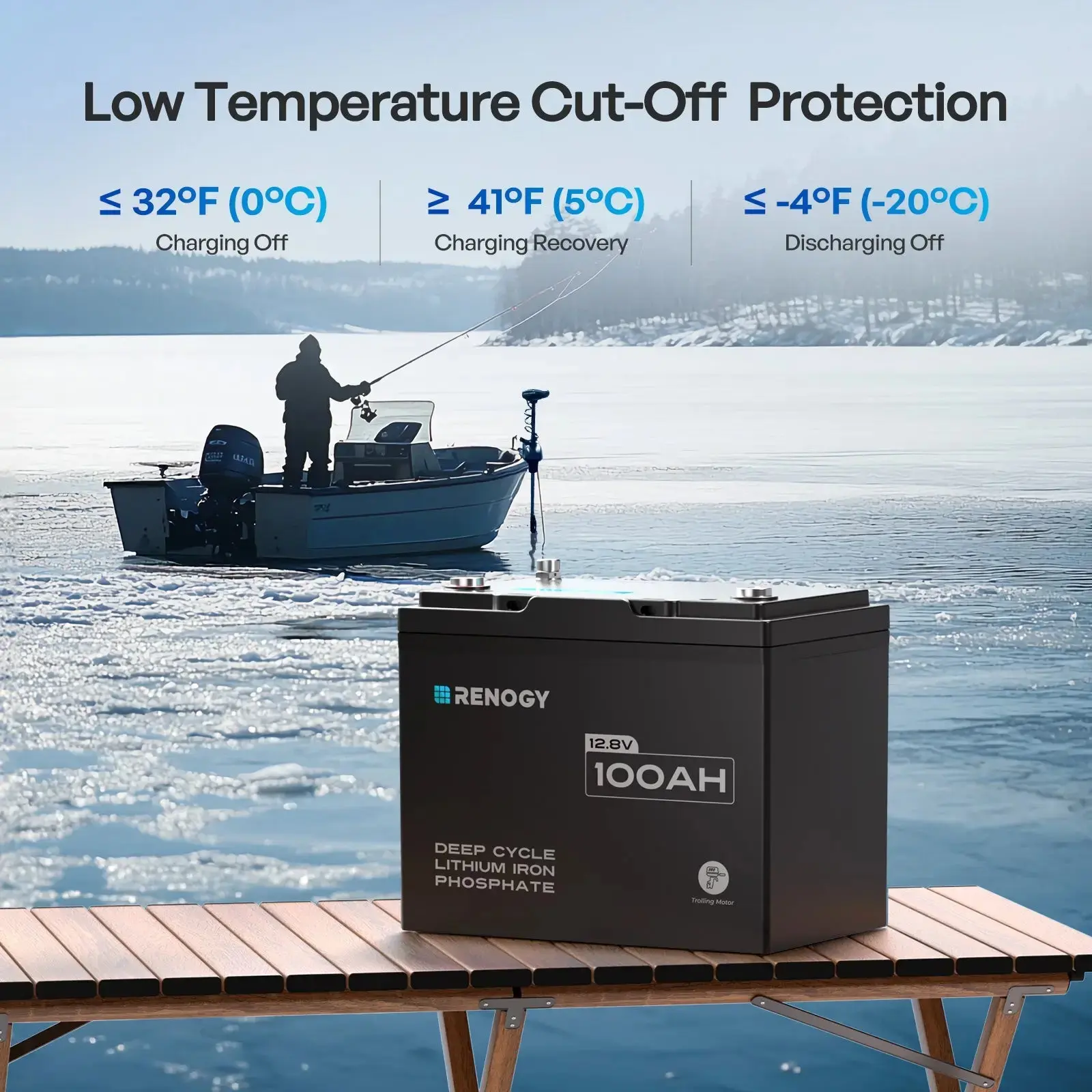 12V 100Ah Trolling Motor Lithium Iron Phosphate Battery with Bluetooth | Core Series - Image 9