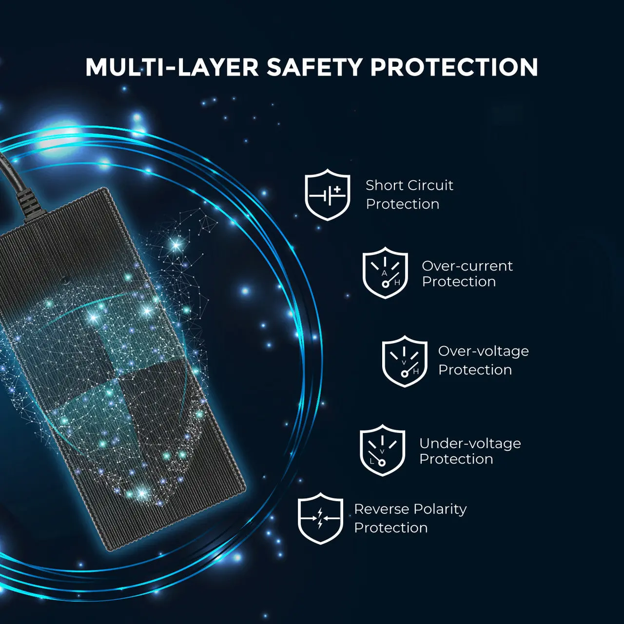 12V 20A/24V 10A AC-to-DC LFP Portable Battery Charger - Image 4