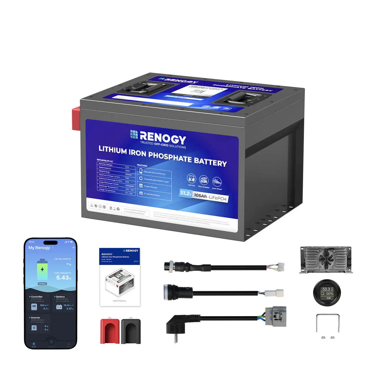 Golf Cart 48V 105Ah Lithium Iron Phosphate Battery - Image 9