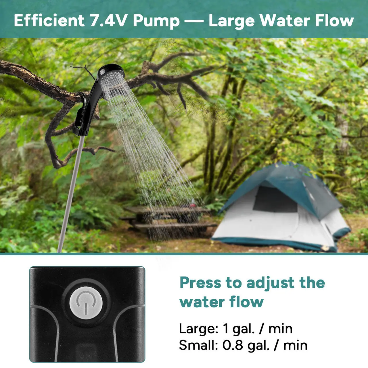 Dr.Prepare 15L Portable Camping Shower Kit with Foot Pump - Image 8
