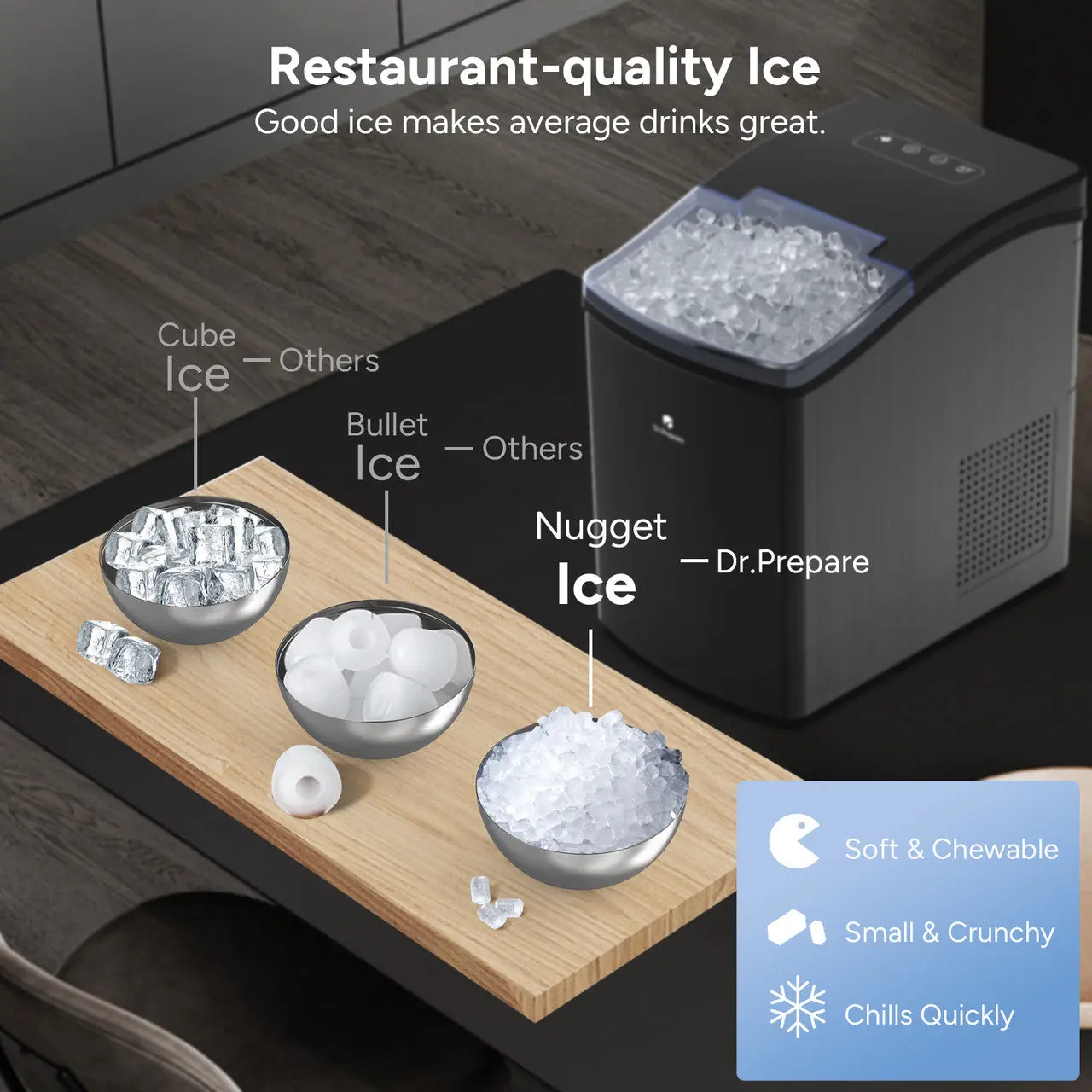 Dr.Prepare Countertop Nugget Ice Maker - Image 4