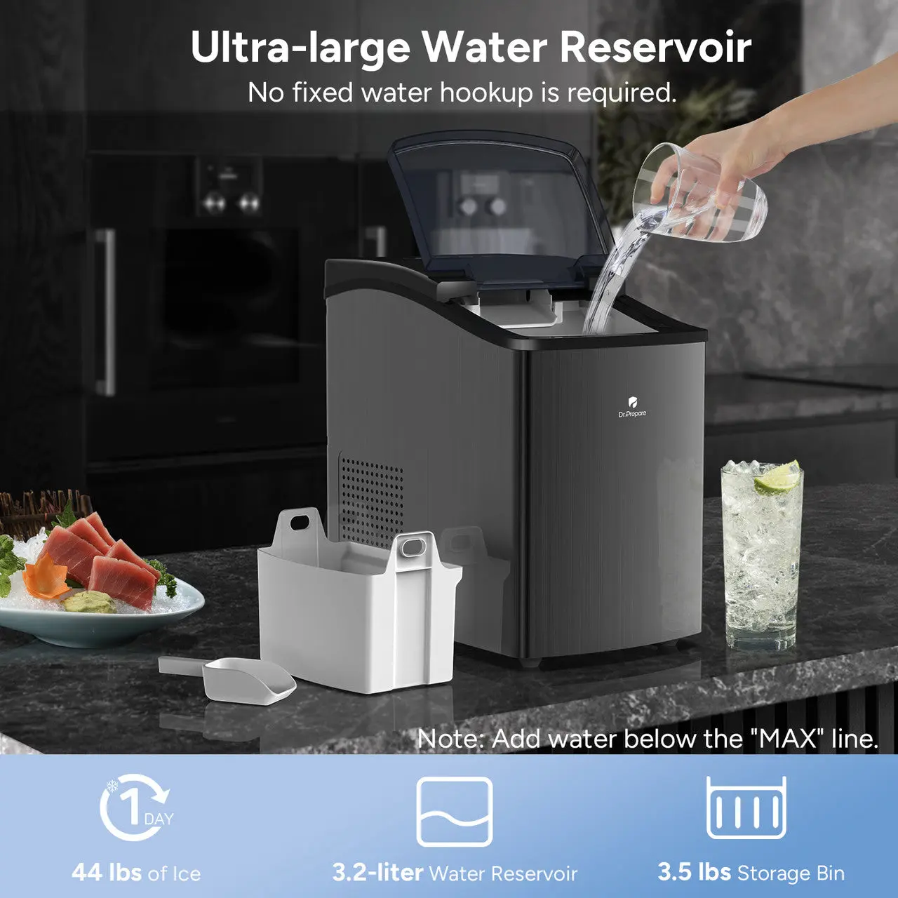 Dr.Prepare Countertop Nugget Ice Maker - Image 5