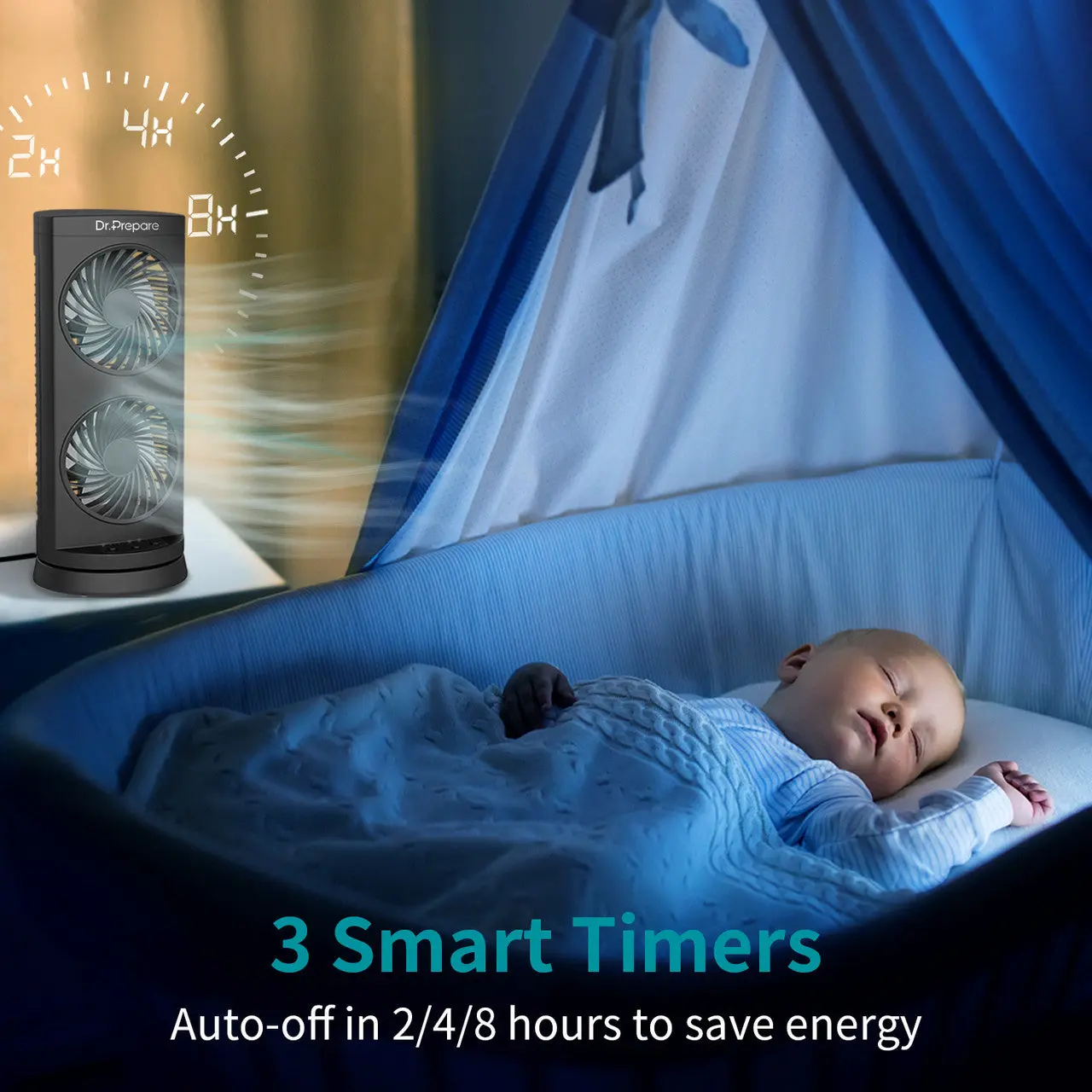 Dr.Prepare Dual Oscillating Tower Fan - Image 4