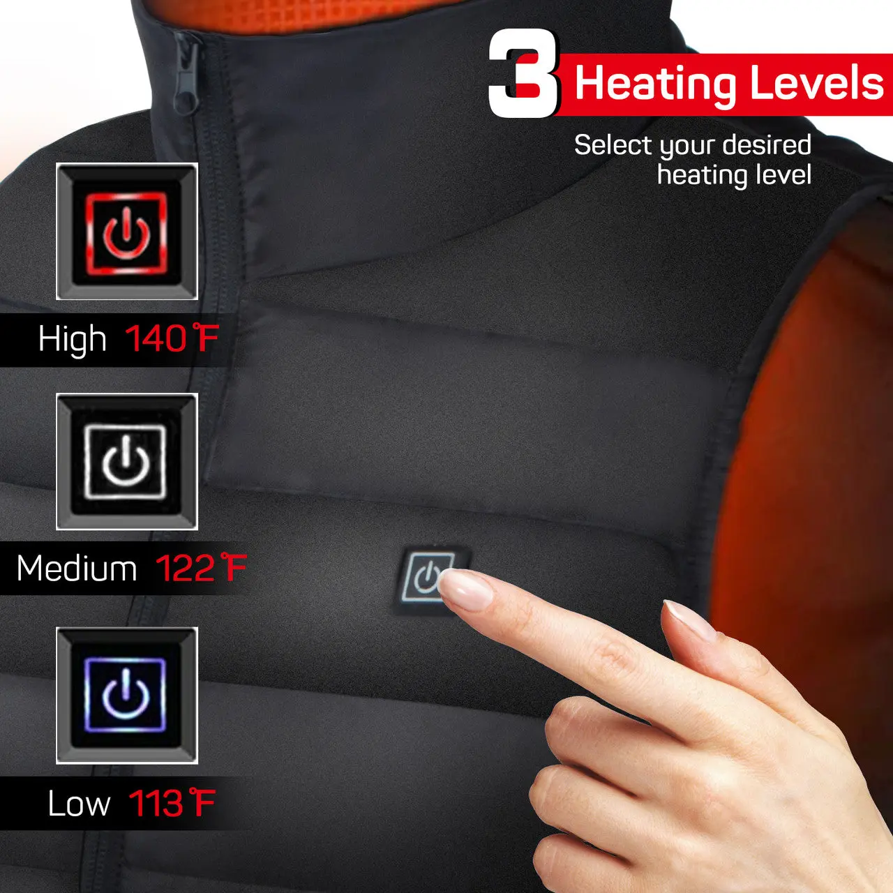 Dr.Prepare Unisex Heated Vest - 6 Heating Zones & Plus Size - Image 9