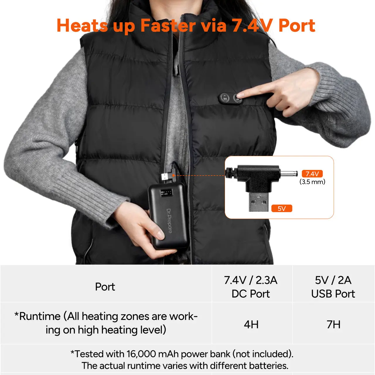 Dr.Prepare USB Electric Heated Vest - Enhanced Warmth - Image 3