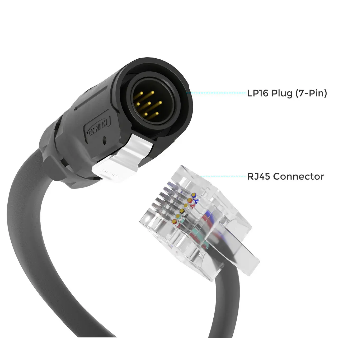 LP16 Plug (7-Pin) to RJ45 20Ft Communication Cable - Image 3